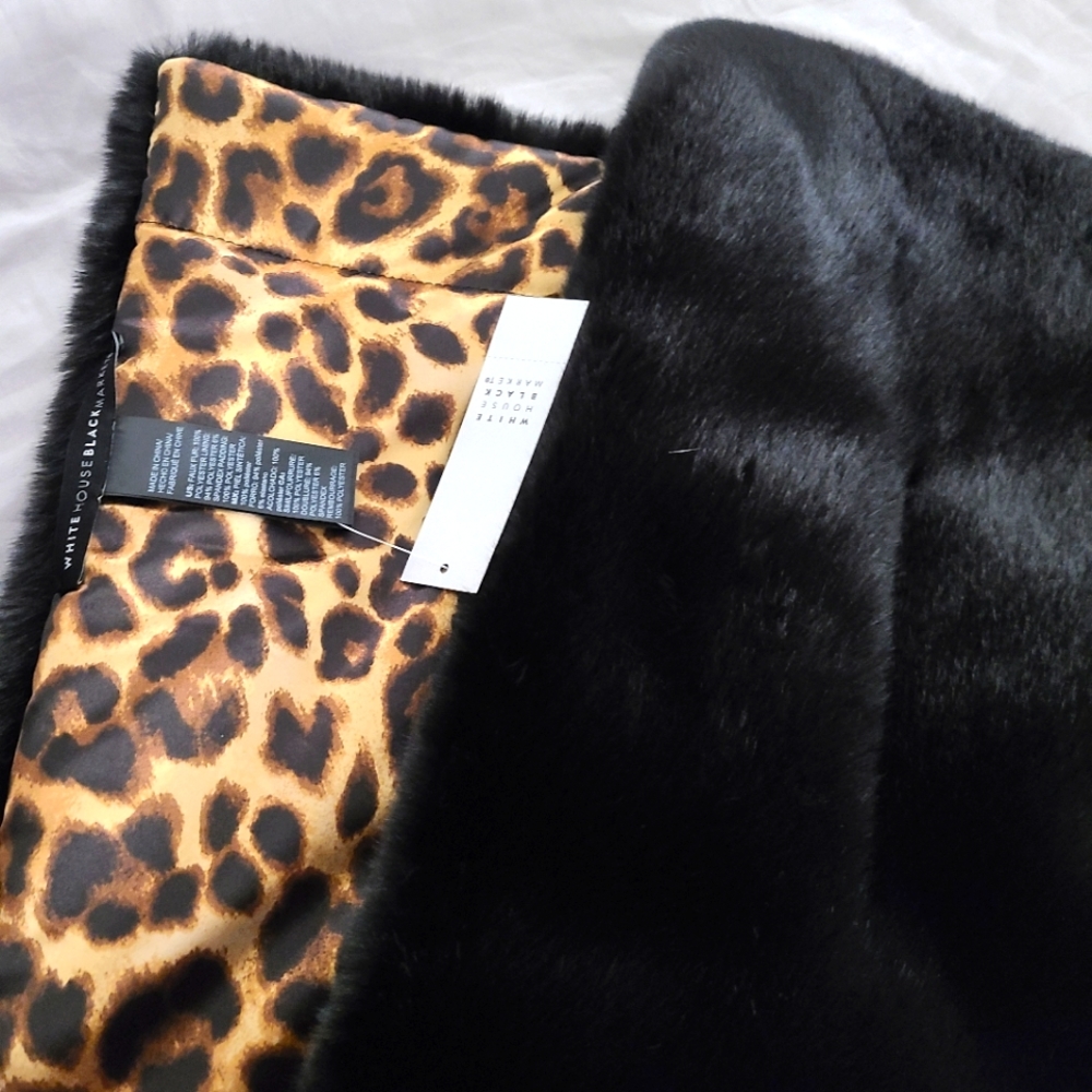 White House Black Market Black fur stole